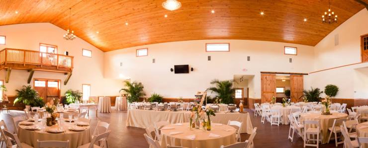 The main room in C Bar Ranch's purpose-built event barn.